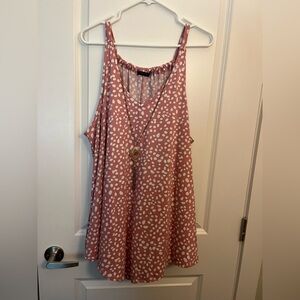 First Love Pink and White Polka Dot Tank Top
